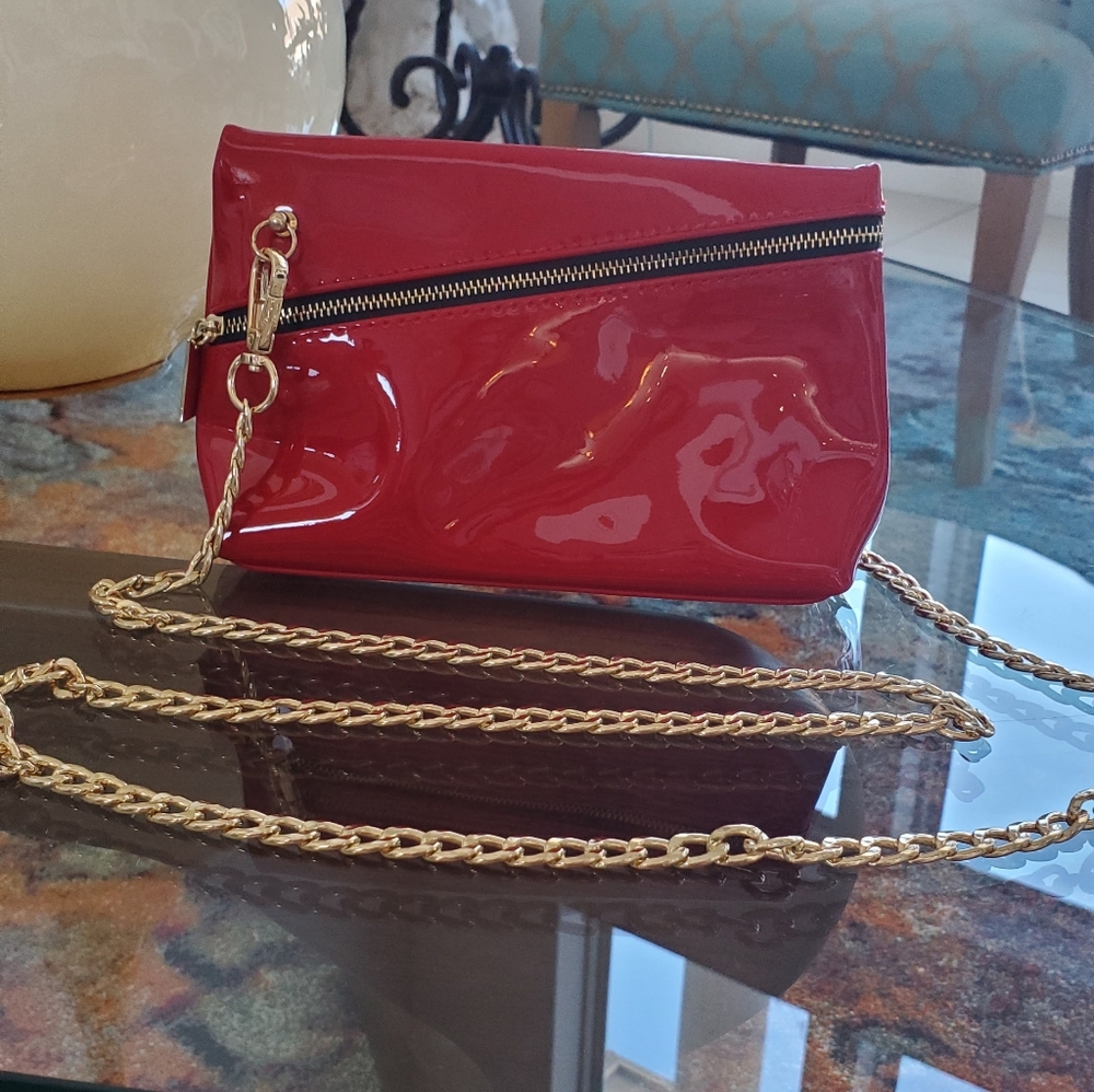 YSL Red Patent Leather Crossbody Bag